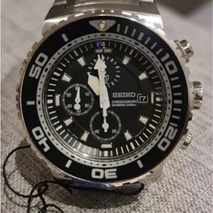 Seiko Caesar Black Dial Chronograph Watch SNDA13P1 NOS BRAND NEW W/ TAGS